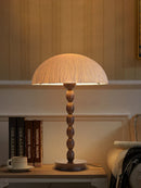 Axyaa Solid Wood Antique Style Rice Paper Table Lamp for Bedroom, Study, Living Room