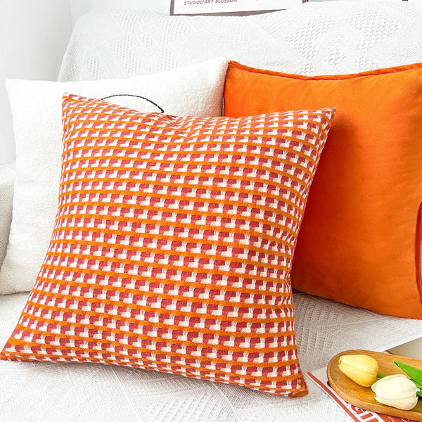 Axyaa Nordic Style Orange Cushion Cover for Living Room Sofa - 1pc