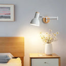 Axyaa Long Arm LED Wall Lamp: Solid Wood Sconce for Home Indoor Lighting
