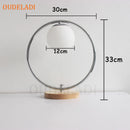 Axyaa Gold Metal Base Glass Ball LED Desk Lamp - Art Decor Statement Piece
