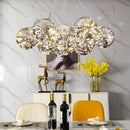 Axyaa Nordic Soot Amber Clear Glass Chandelier for Living Room Bedroom & Home Decor