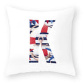 Axyaa Striped Alphabet Decorative Cushion Cover in Blue and White, 45x45cm