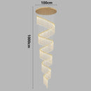 Axyaa Gold Crystal Duplex Chandelier - Rotating, Luxurious Design for Home Staircase