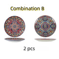 Axyaa Ceramic Shallow Plate, Nordic Retro Design, Round Salad and Steak Plate