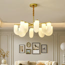 Axyaa Nordic Gold Acrylic LED Chandelier for Luxury Parlor and Dining Room