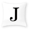 Axyaa Polyester Alphabet Cushion Cover 45X45cm for Home Sofa Decor