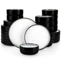 Axyaa 18/36 Piece White Black Ceramic Plate Sets Dinnerware Collection