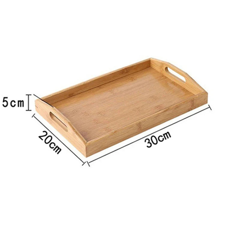 Axyaa Bamboo Tea Tray, Food Storage, Dinner Plate, Kitchen Tableware