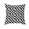 Axyaa Black & White Plaid Wave Stripe Checkerboard Print Throw Pillow Case
