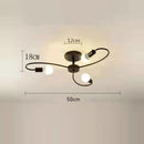 Axyaa Retro Industrial Chandelier LED Ceiling Lamp Wrought Iron Modern Fixture