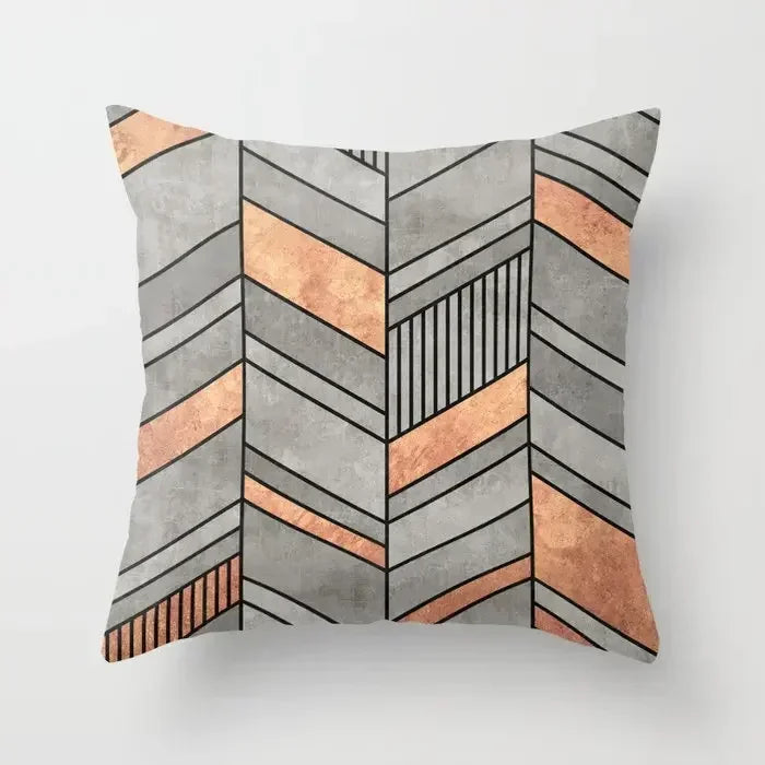 Axyaa Wood Texture Marble Pillowcases - Geometric Cushions Case for Home Decor