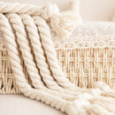 Nordic Tassel Tieback Curtain Clips by Axyaa - Beige Linen Straps, Home Decor