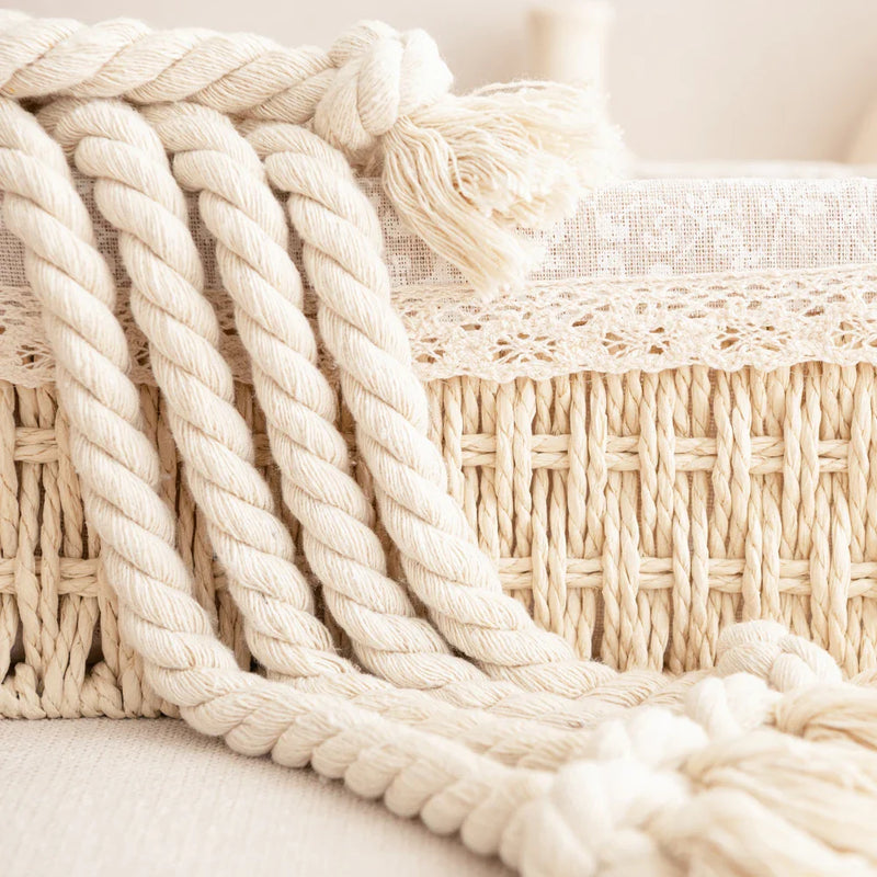 Nordic Tassel Tieback Curtain Clips by Axyaa - Beige Linen Straps, Home Decor