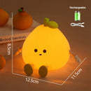 Axyaa Orange Silicone Cat Night Light with Remote - Rechargeable Touch Sensor Bedside Lamp