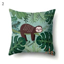 Sloth & Tropical Plants Printed Pillow Cover by Axyaa