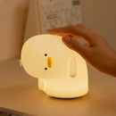 Axyaa Duck Patting Silicone Night Light: Rechargeable LED, Cute Children's Lamp, Home Decor