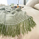Axyaa Plaid Tassels Bed Runner for Bedroom & Hotel End Decor