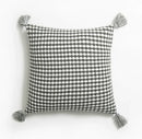 Axyaa Knitted Tassel Cushion Cover in Blue Orange Mustard Yellow Grey Ivory