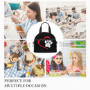 Axyaa Red Love Heart Insulated Lunch Bag with Shoulder Strap - Puppy Paw Theme