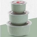 Axyaa Wheat Straw Fresh-Keeping Bowl Set with Lid - Microwaveable Round Lunch Box