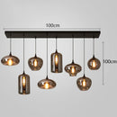 Axyaa Nordic Designer Modern Stairs Smoky Glass Chandeliers Ceiling Light LED