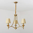Axyaa Grey Green Fabric Chandelier with E14 Bulb and Copper Iron Frame