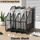 Axyaa Iron Mesh Quadruple Column File Rack Bookshelf - 4 Grid Multi-Layer File
