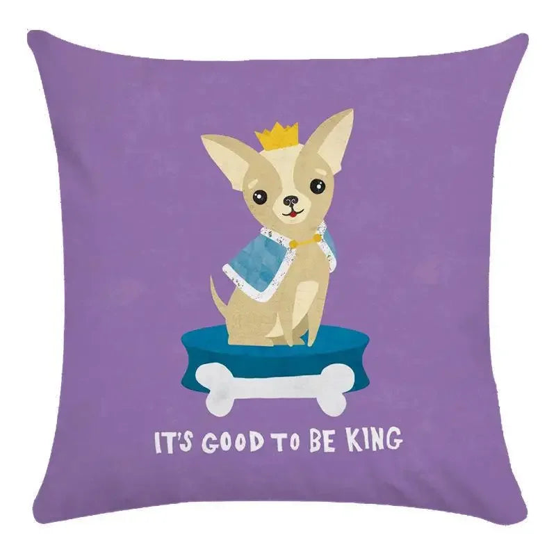 Funny Dog Driving Pattern Cushion Cover - Axyaa Decorative Pillow Case