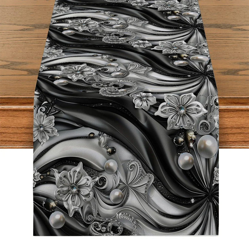 Axyaa Elegant Floral Table Runner for Dining Room Decor