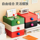 Axyaa Desk Organizer with Drawer - Stackable Desktop Storage Box for Home Office