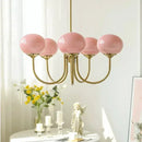 Nordic Pink Glass Pendant Light by Axyaa: Bauhaus Design Hanging Chandelier for Restaurant & Living Room