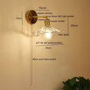 Axyaa Green Glass Copper LED Wall Lamp Sconce Pull Chain Modern Nordic Wandlamp