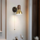 Axyaa Retro LED Wood Wall Lamp, Adjustable Angle Reading Light