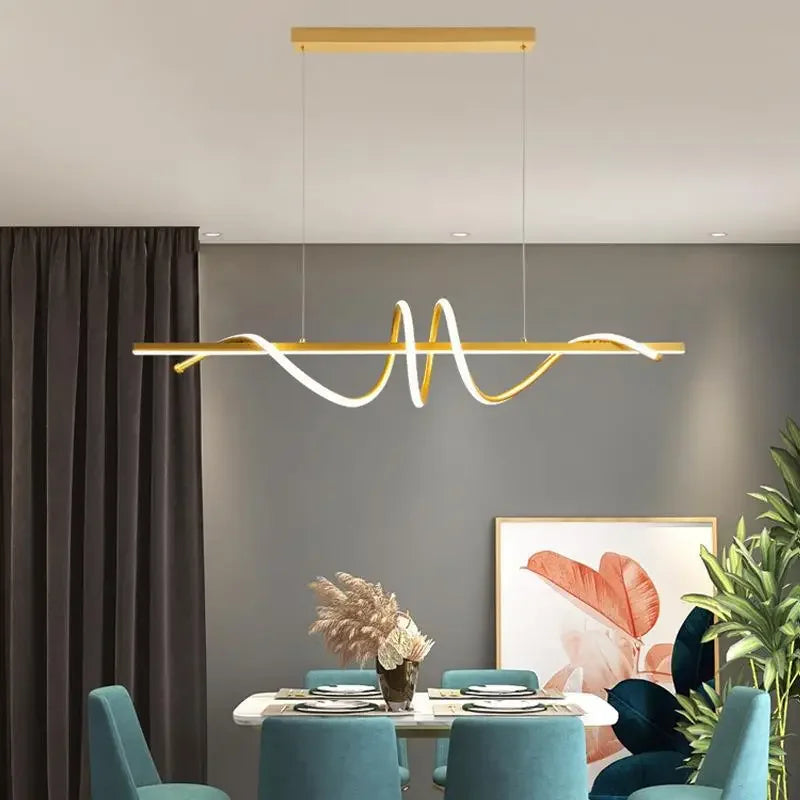 Axyaa Curved Dining Table Pendant Lamp Kitchen Island Bar LED Lighting