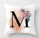 Axyaa Flower Cat Alphabet Pillowcase 45x45cm Cushion Cover, Modern Home Decor