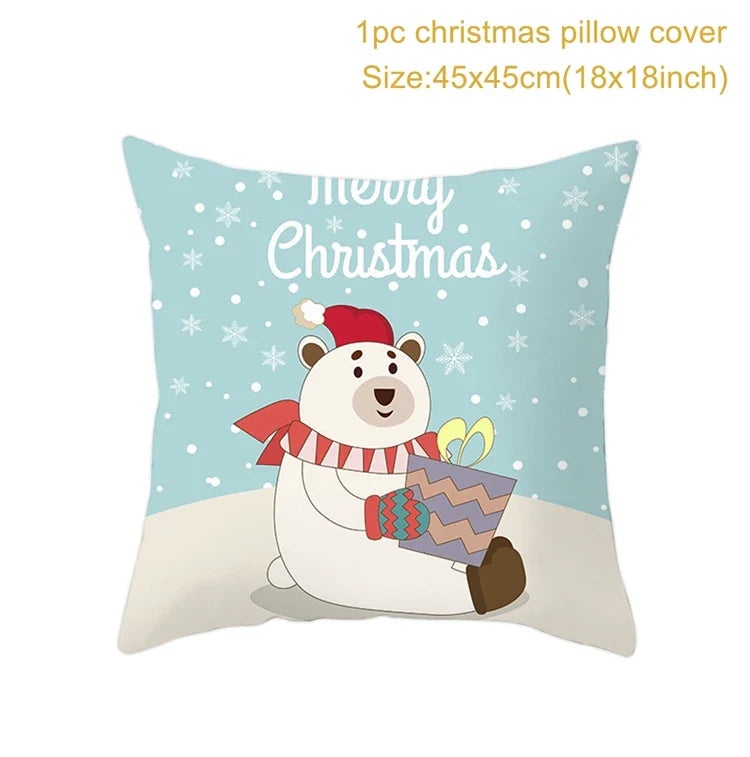 Axyaa Christmas Cushion Cover 2022: Merry Decorations, Navidad, Noel, Xmas Gifts, Happy New Year 2023