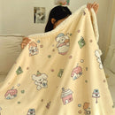 Axyaa Cartoon Print Lambs Wool Blanket: Soft and Cozy Throws for Sofa, Office, and Naps