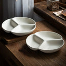 Axyaa Three-grid Ceramic Divided Plate for Healthy Eating and Portion Control