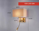 Axyaa LED Wall Lamp with USB Charger & Spotlight for Bedroom Living Room