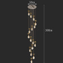 Axyaa Crystal Stair Chandelier: Modern LED Ceiling Light for Living Room
