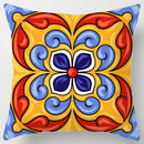 Colorful Geometric Flower Pillow Case by Axyaa: Simple Polyester Sofa Decorative Cover