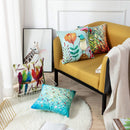 Axyaa Bird Flower Linen Pillowcase Sofa Cushion Cover Home 40x40-60x60