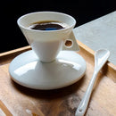 Axyaa White Pointed Cup Dish Set: Creative Bone Couple Coffee Cup Dish - Alien-inspired