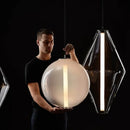 Axyaa Glass Chandelier LED Pendant Light - Nordic Style Bedroom Living Kitchen Decor