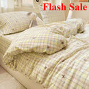 Axyaa Cloud Super Soft Kapok Mattress in Cream Wind Wrinkled Double-Layer Yarn - 4-Piece Set