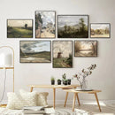 Axyaa Mountain House Windmill Canvas Print for Rustic Home Decor