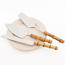 Axyaa Bamboo Handle Stainless Steel Dinnerware Set for Elegant Dining