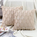 Pink Retro Fluffy Soft Throw Pillowcover 45x45 by Axyaa