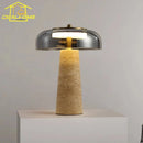 Axyaa Stone Glass Table Lamp LED Desk Light for Bedroom Office Living Room