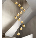 Axyaa Crystal Pendant Light: Luxury Grand Chandelier for Villa Loft Duplex